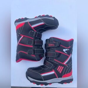 Totes Black and Red Kids' Winter Boots